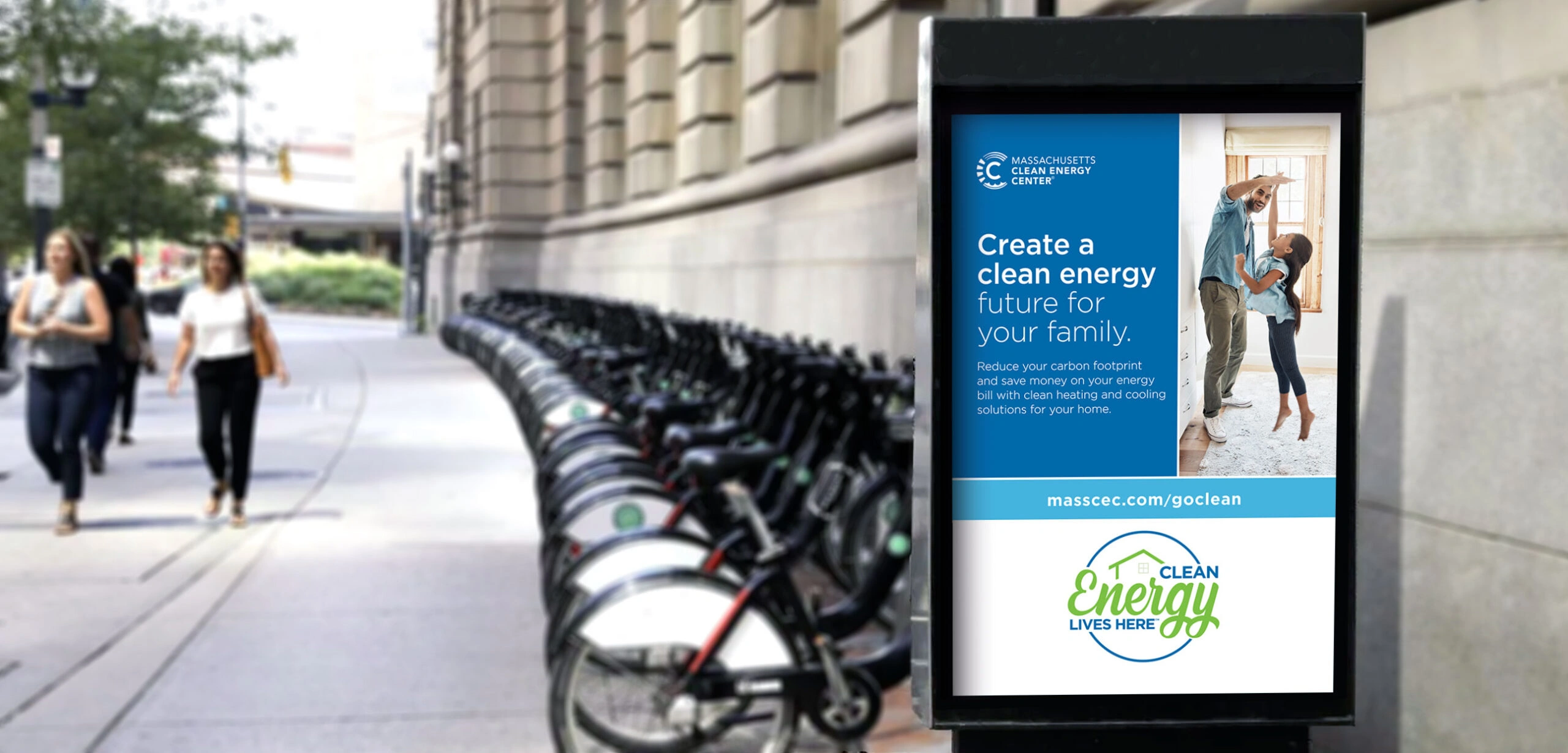Renewable energy company out of home ebike advertising