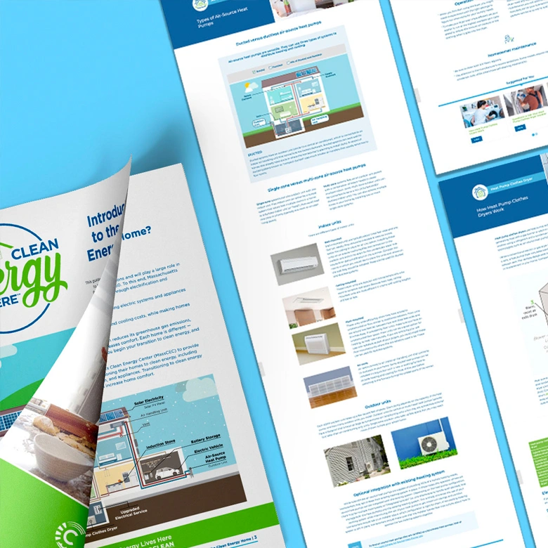 Renewable energy company digital article layouts