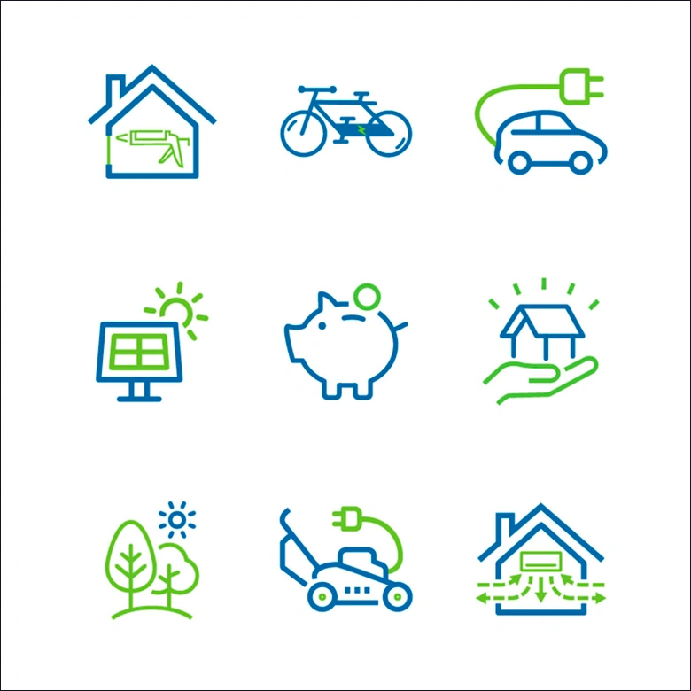 Renewable energy company icon design