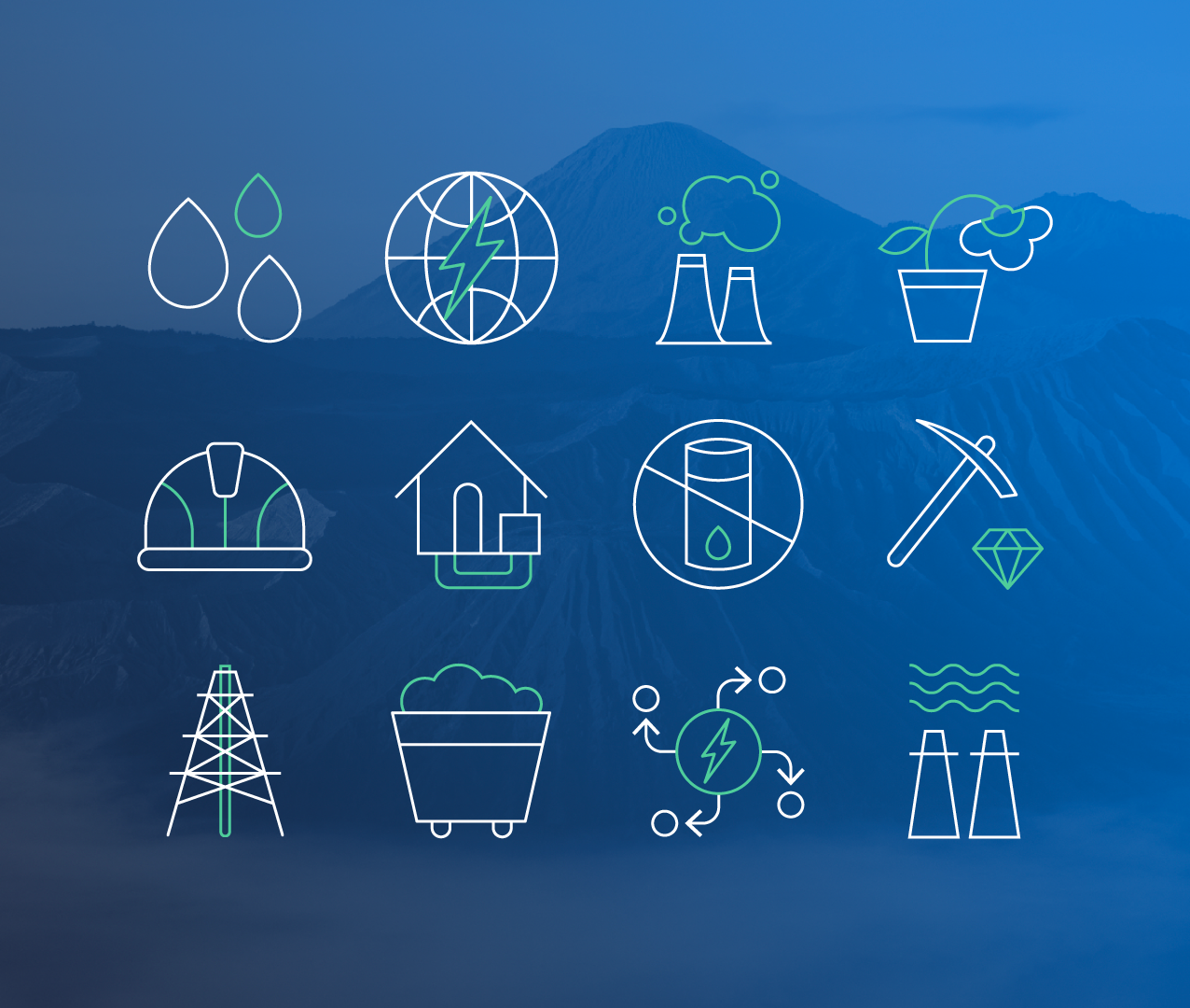 Renewable energy tech company icon branding design