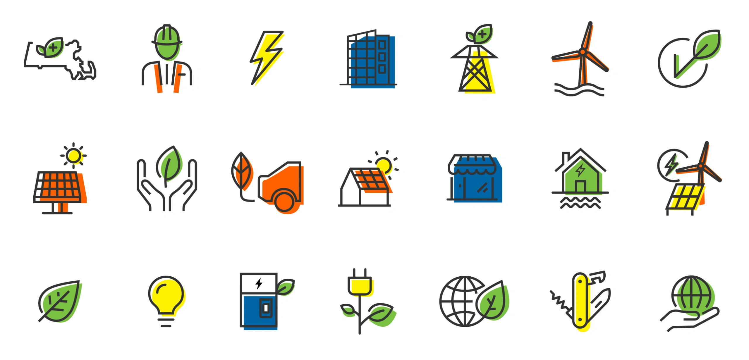 Renewable energy company branded icon design
