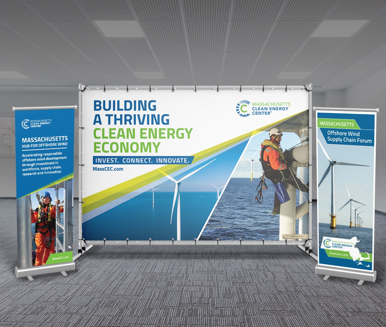 Renewable energy company trade show branding and design