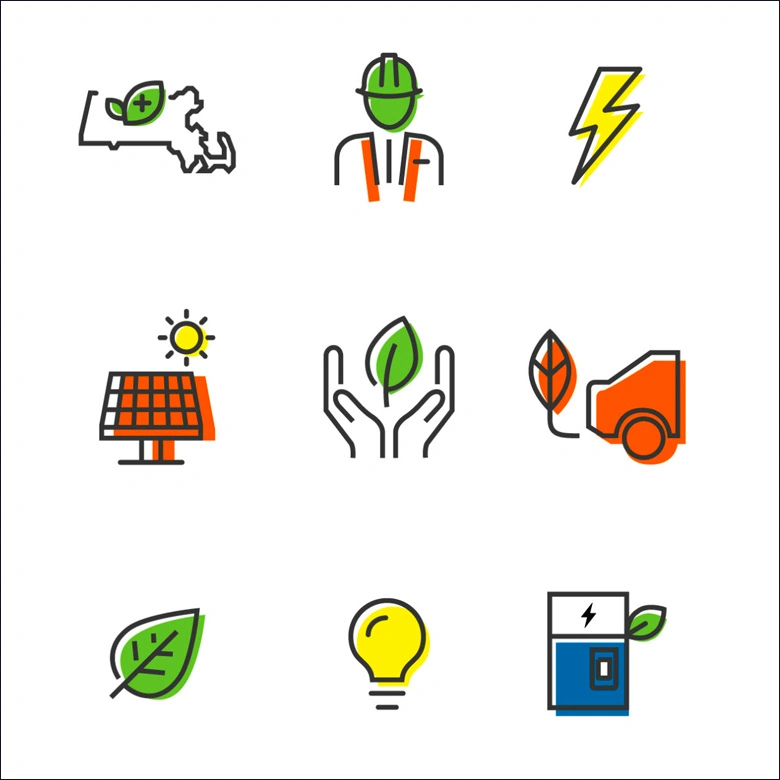 Renewable energy company icon design