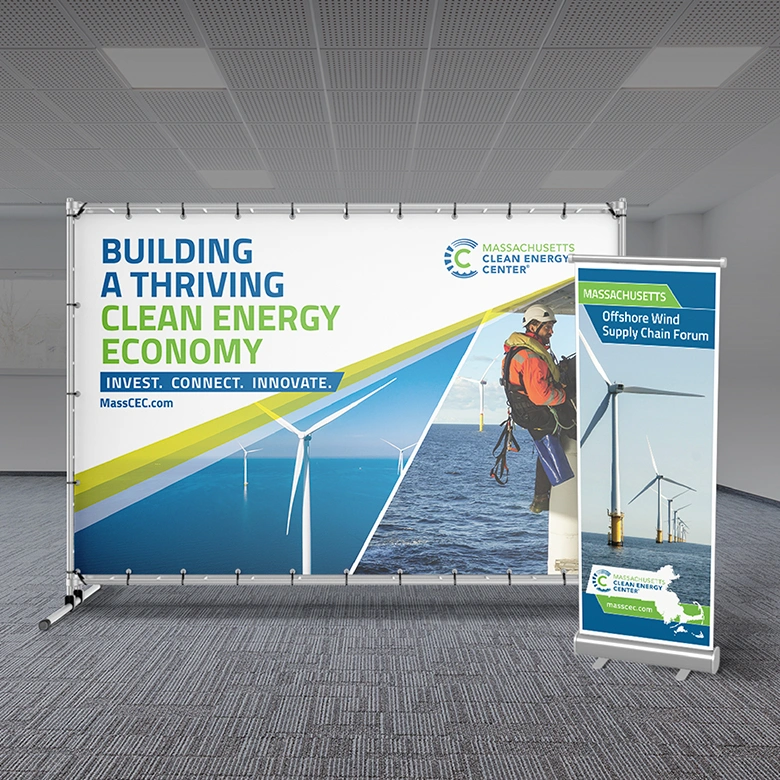 Renewable energy company trade show branding and design