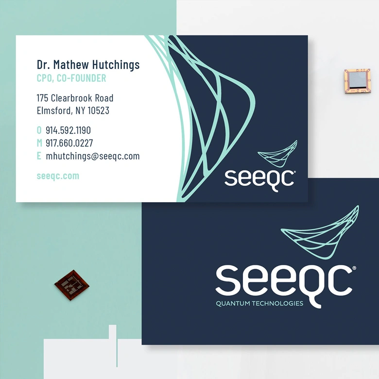 Quantum Computing technology company business card branding design