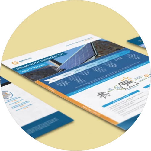 Marketing materials for a solar renewable energy company