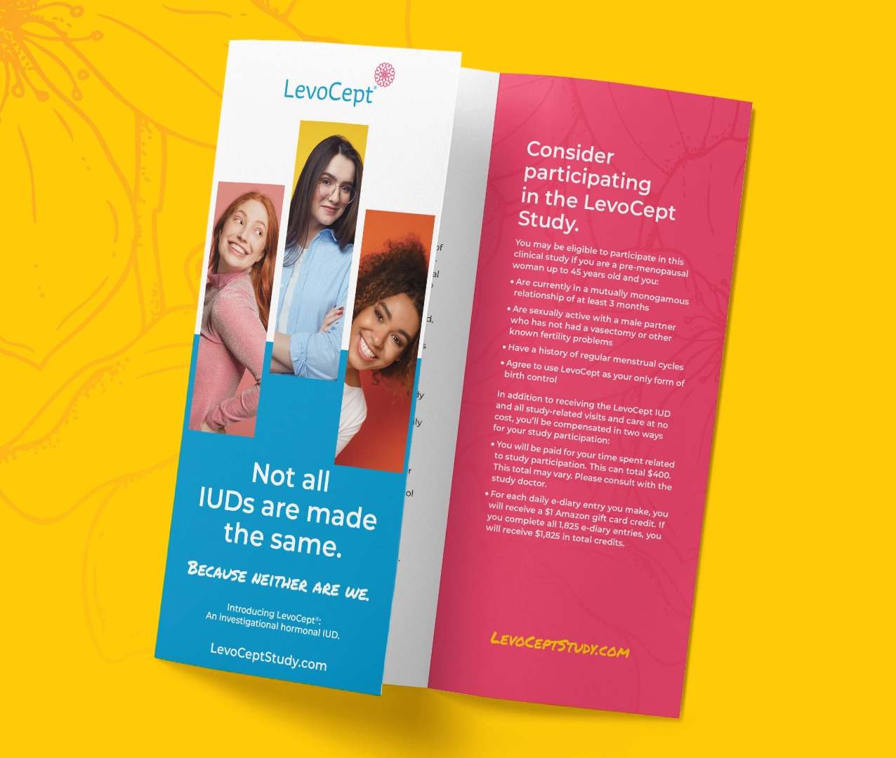 Patient recruitment IUD clinical study branding development brochure