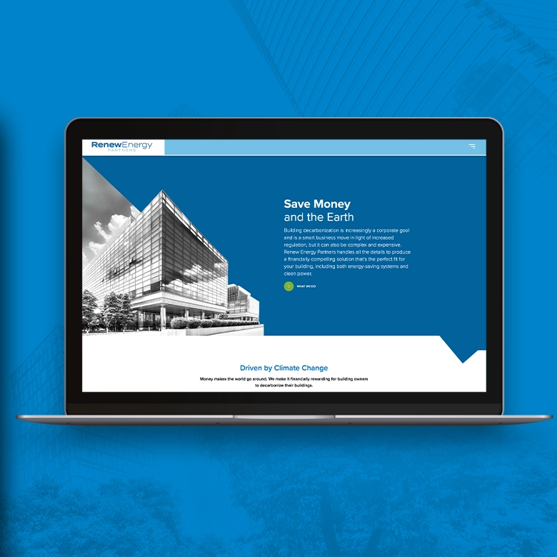 Clean energy decarbonization company website design